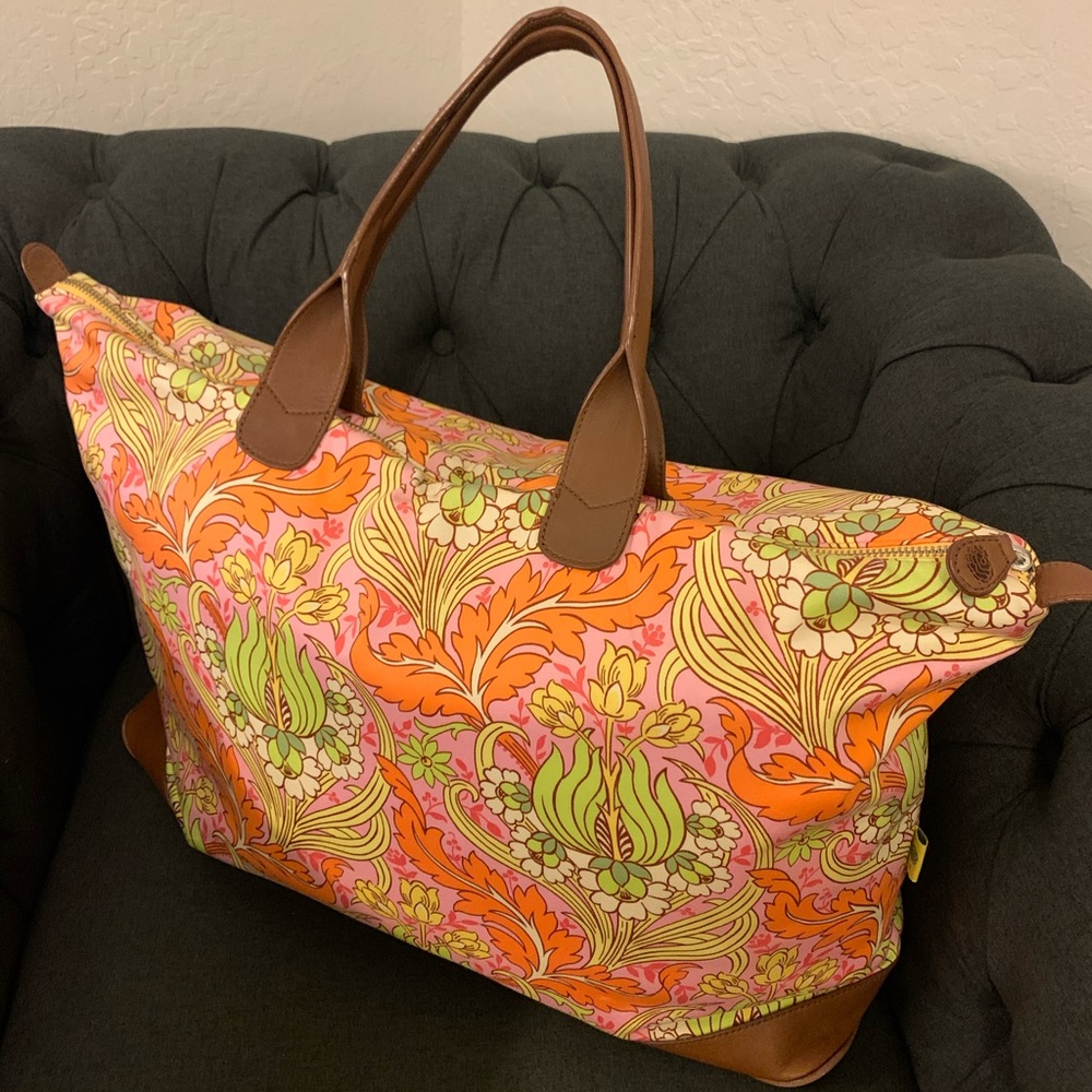 Amy Butler Meris Pink Floral Duffle Bag